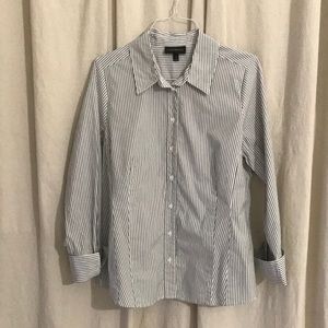Gray striped boyfriend shirt
